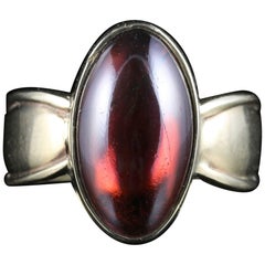 Antique Victorian Cabochon Garnet Ring, circa 1900