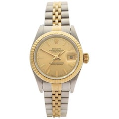 Retro Rolex Ladies Yellow Gold Stainless Steel Datejust Automatic Wristwatch, 1994