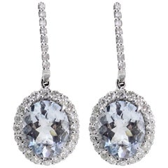 Luise Aquamarine and Diamond Dangle Earrings