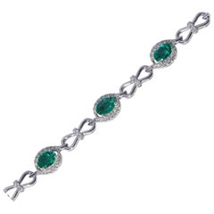 Emerald and Diamond Tennis Bracelet