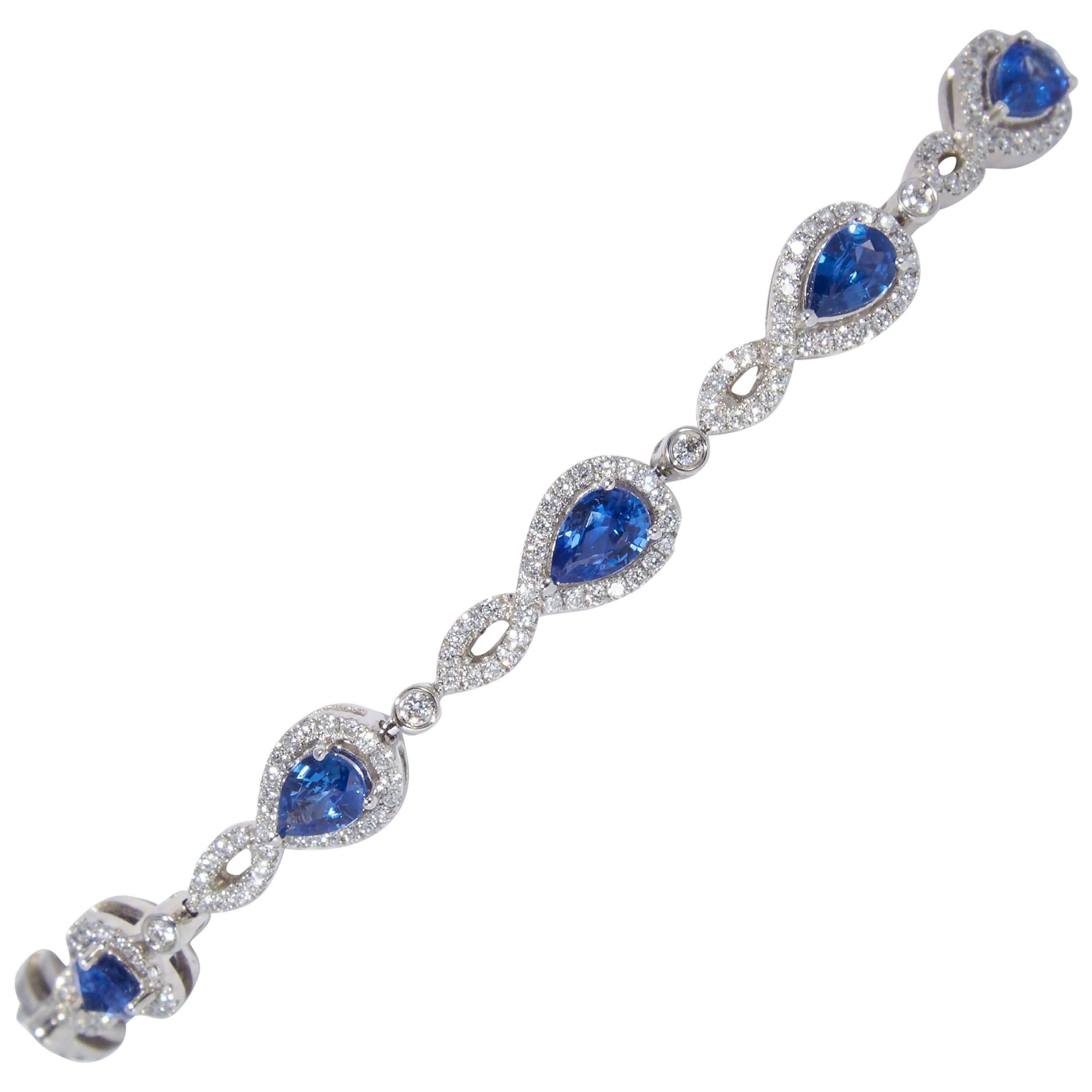 Ceylon Sapphire Bracelet 5.74 Carat