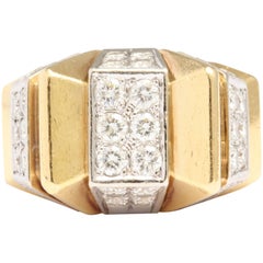 Diamond Gold Architectural Zig-Zag Ring