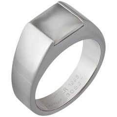 Cartier White Gold Moon Stone Tank Ring
