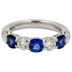 Blue Sapphire Diamond JB Star Anniversary Ring