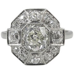 Vintage Engagement Ring, Old European Cut Diamond, Art Deco Style, circa 1900s 9