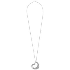 Tiffany 
Co. Platinum Elsa Peretti Open Heart Necklace