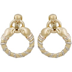 Cartier Yellow Gold and White Gold Panther Earrings 2