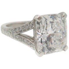 GIA Certified 7.02 Carat Cushion Cut Diamond Engagement Ring