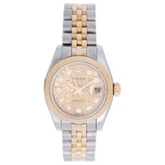 Rolex Ladies Yellow Gold Stainless Steel Jubilee Diamond Automatic Wristwatch