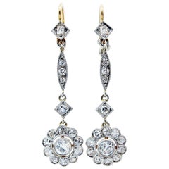 Antique Edwardian Diamond Drop Earrings 1