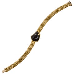 18 Karat Onyx and Gold Horse Bracelet 10