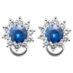 Fine Sapphire and Diamond Earrings