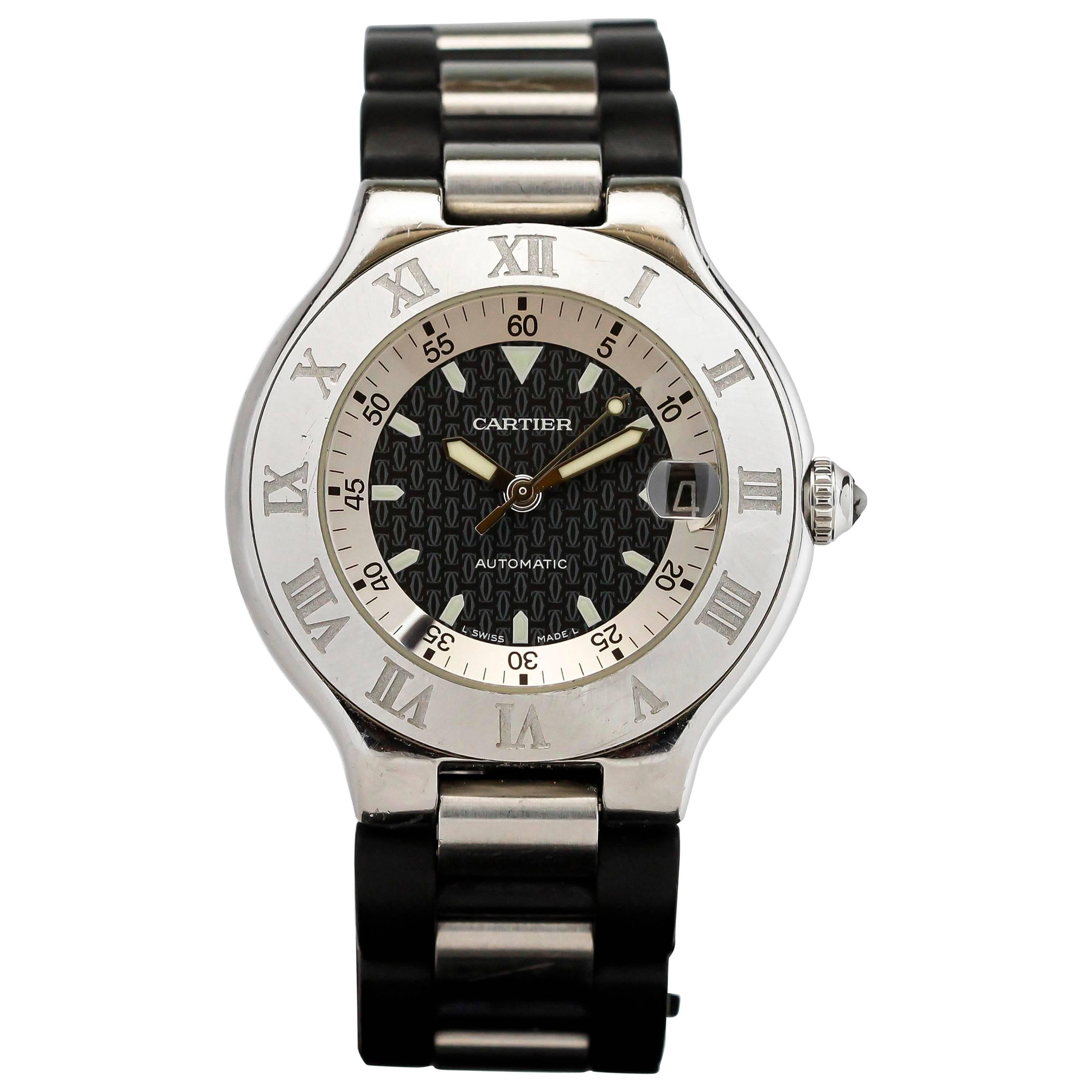 Cartier Stainless Steel 21 Chronoscaph Ref W10197U2 quartz Wristwatch