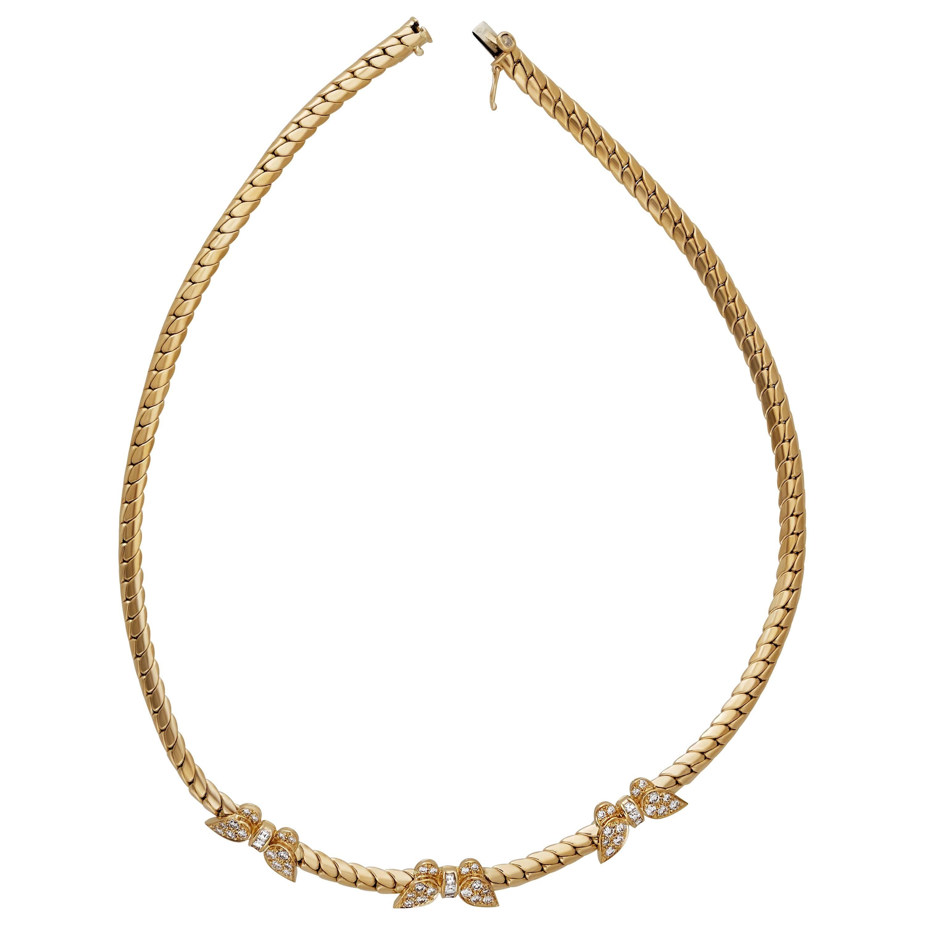 Van Cleef & Arpels Butterfly Diamond Yellow Gold Necklace