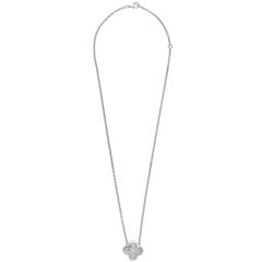 Van Cleef & Arpels Diamond Alhambra White Gold Necklace