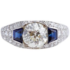 Vintage Platinum Diamond Ring Centre 1.88 Carats