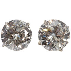 Large Round Diamond Earrings 7.01 Carat