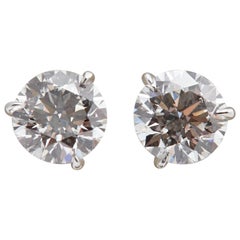 Perfect Pair of Diamond Earring 2.23 Carats GIA D Color Internally Flawless