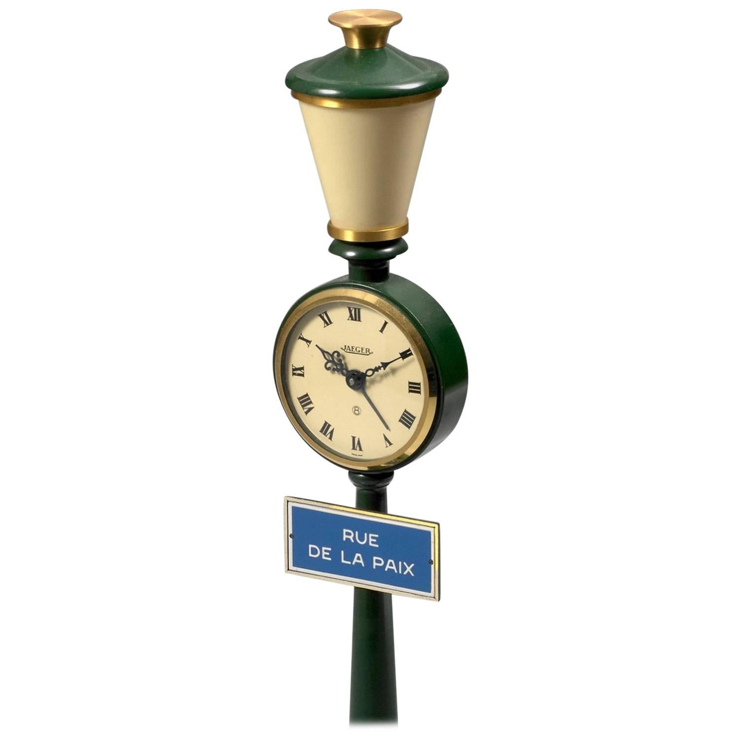 Jaeger-LeCoultre Rue De La Paix Green Table Clock, circa 1975