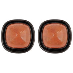 Certified 56.65 Carat Mandarine Garnet Earrings