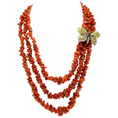 Luise Gold Silver Diamond Sapphire Garnet Coral Necklace 5