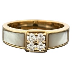Bague Mauboussin en diamant et nacre, or jaune 18 carats, française