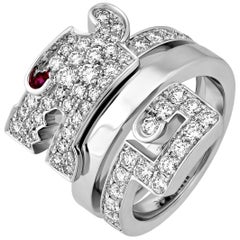 Cartier Le Baiser Du Dragon Diamond Ruby Ring 12