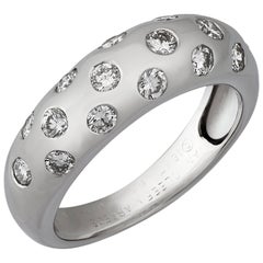 Van Cleef & Arpels 18K White Gold Diamond Ring Size: 7.75