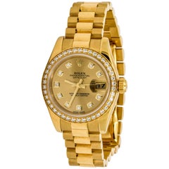 Rolex Ladies Yellow Gold Datejust Presidential Automatic Wristwatch 5