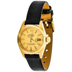Rolex Ladies Yellow Gold Datejust Champagne Index Dial Automatic Wristwatch
