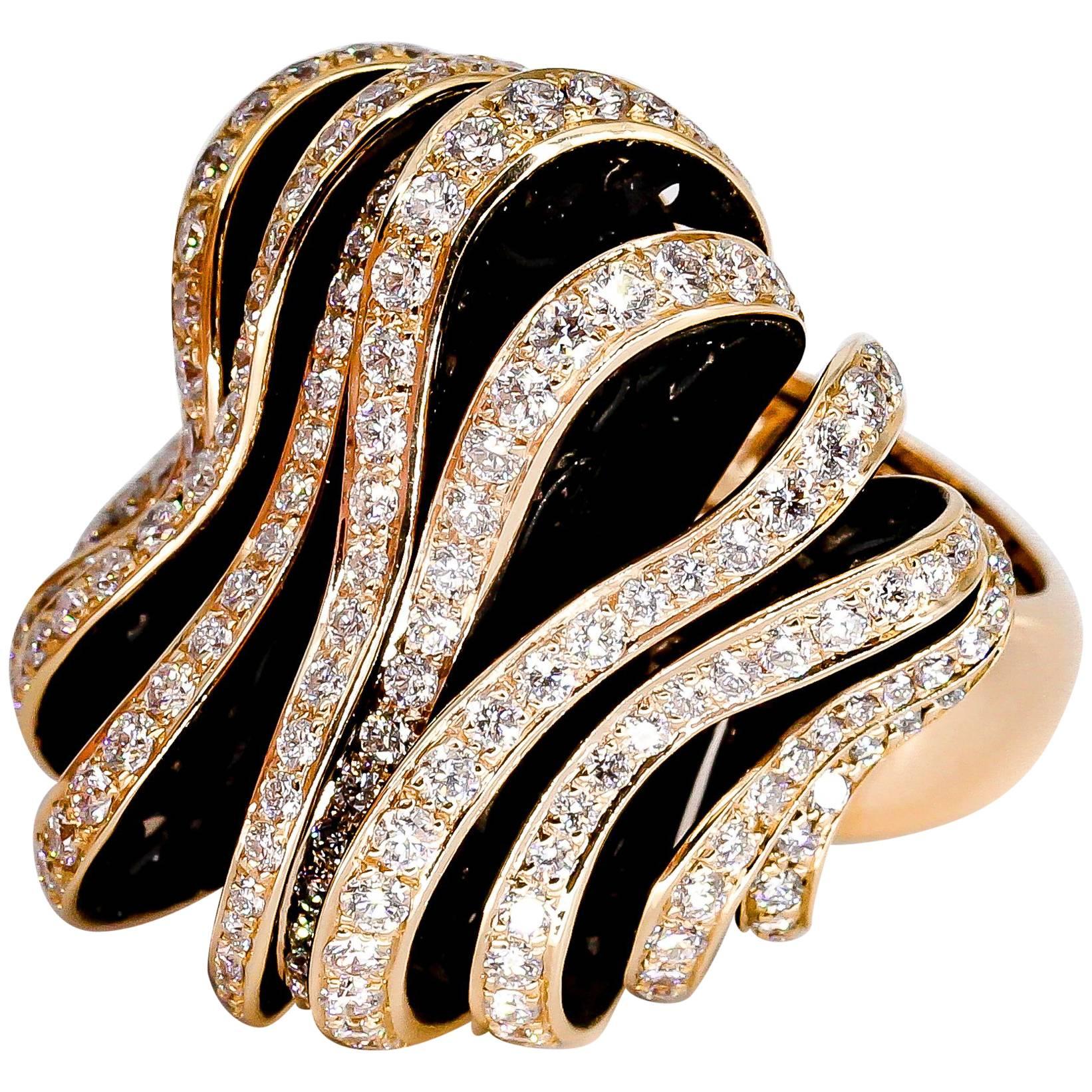 De Grisogono Diamond and Pink Gold Fashion Ring