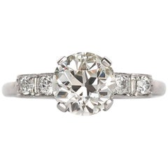 1910 Edwardian Platinum Old European Brilliant Cut Diamond Engagement Ring 7