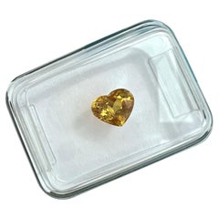 IGI Certified 1.06ct Untreated Vivid Yellow Orange Sapphire Heart Cut Gem