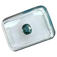 Fine IGI Certified 1.02ct Untreated Australian Green Blue Teal Sapphire Oval Cut