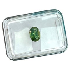 IGI Certified 1.05ct Australia Green Yellow Natural Sapphire Untreated Oval Cut