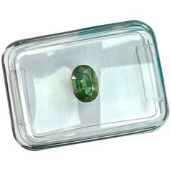 IGI Certified 1.05ct Australia Green Yellow Natural Sapphire Untreated Oval Cut
