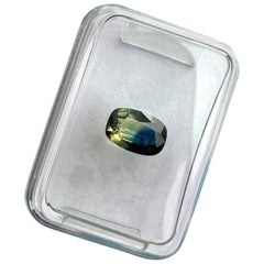 Unique IGI Certified Bi Colour Blue Yellow Australian Sapphire 0.80ct Cushion