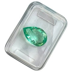IGI Certified 2.81ct Colombian Emerald Vivid Green Pear Cut Gem 12.3x8.3mm