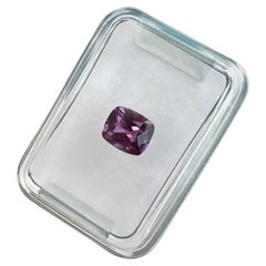 IGI Certified Deep Pink Purple Sapphire Untreated 0.88ct Cushion Cut Rare Gem