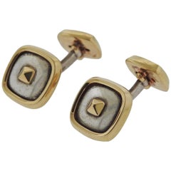 Hermes Sterling Silver Gold Cufflinks 1