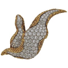 Modernist Diamond Brooch Pin