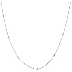 White Gold 0.62 Carats Diamonds by the Yard Necklace