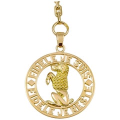 Gold Cartier Paris Faithful Dog Key Chain