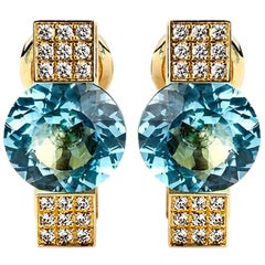 Chopard Diamond and Topaz Yellow Gold Earrings 10