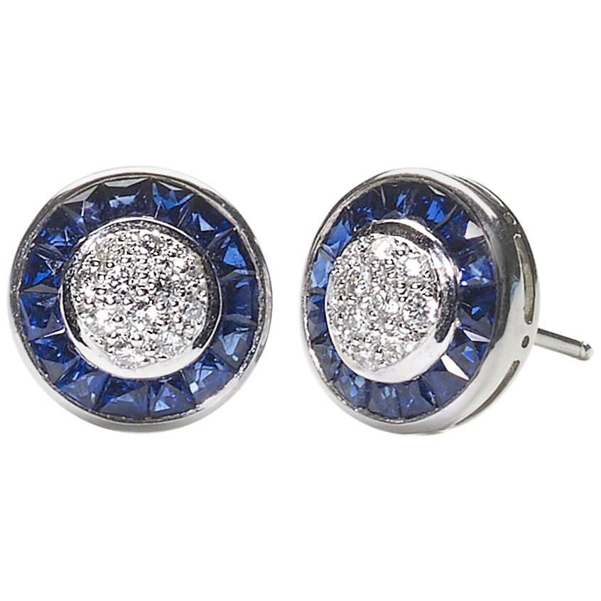 Sapphire and Diamond Earrings