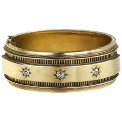 Antique Victorian Gold Diamond Bangle