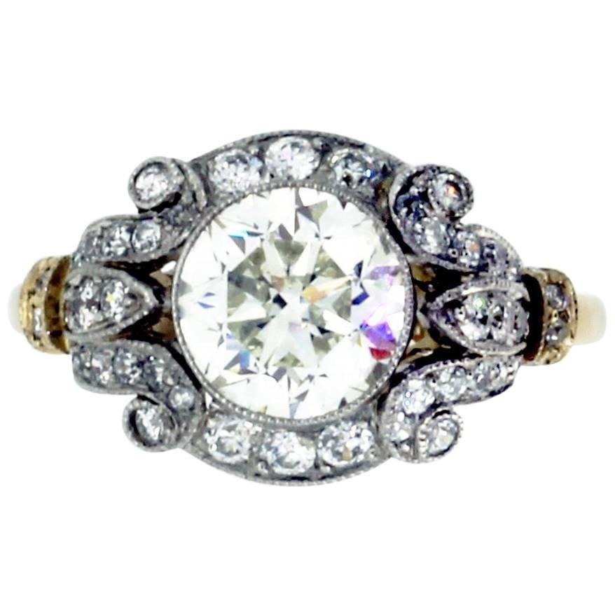 2.06 Carat Diamond Target Ring For Sale