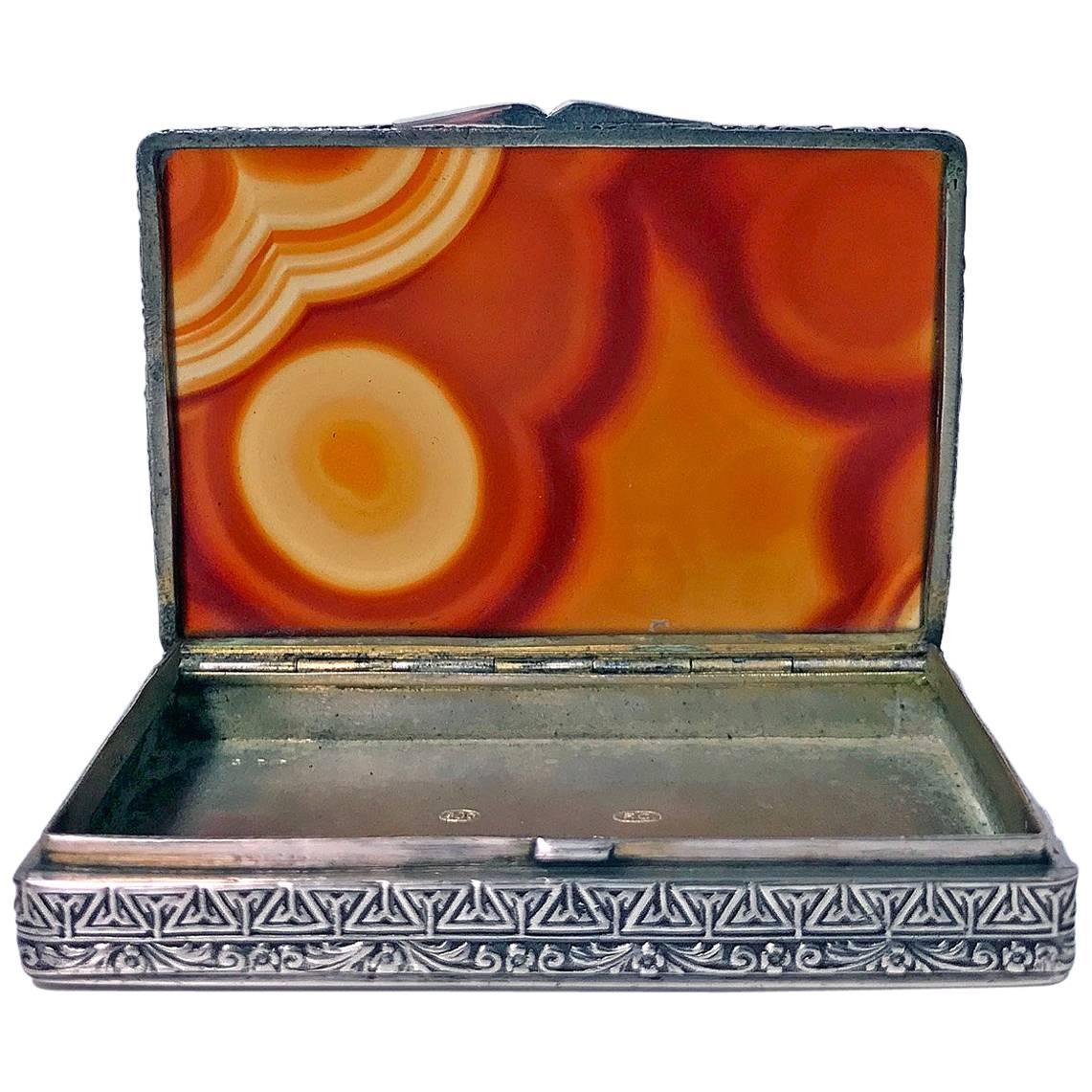 Fratelli Cacchione Agate and Silver Box Case, Italian, circa 1955