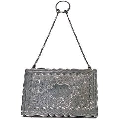 Porte-cartes antique en argent Birmingham 1910, Adie