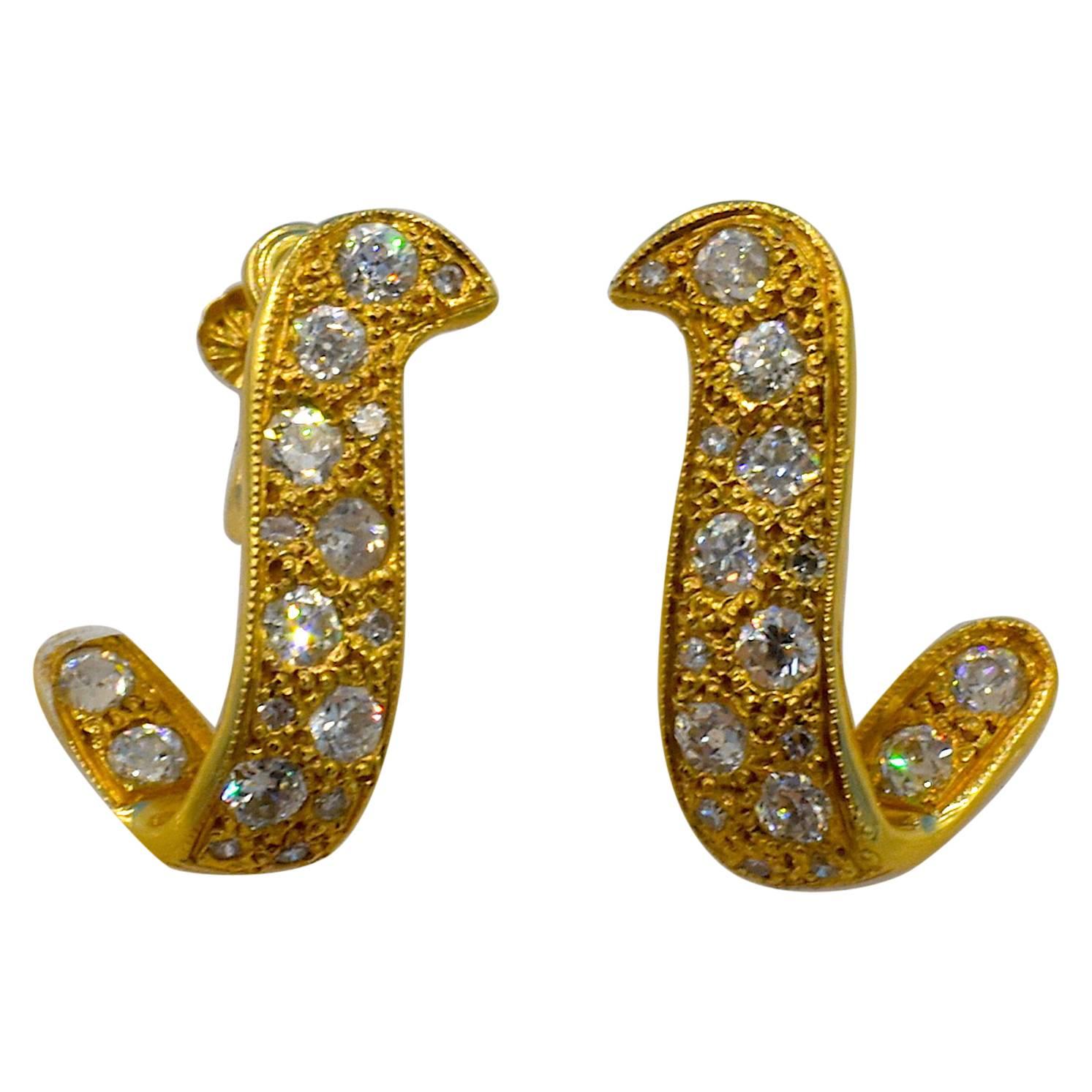14 Karat Gold und Diamant-Ohrringe